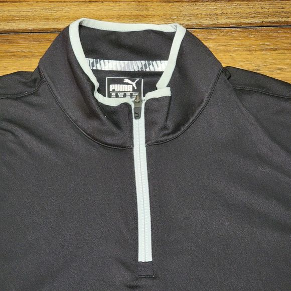 Puma Golf LS Black Quarter Zip Unisex Athletic Pullover "Coleman" - Size XXL - Picture 2 of 9